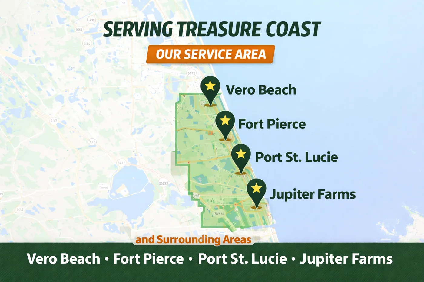 Sunny Days Treasure Coast service area map